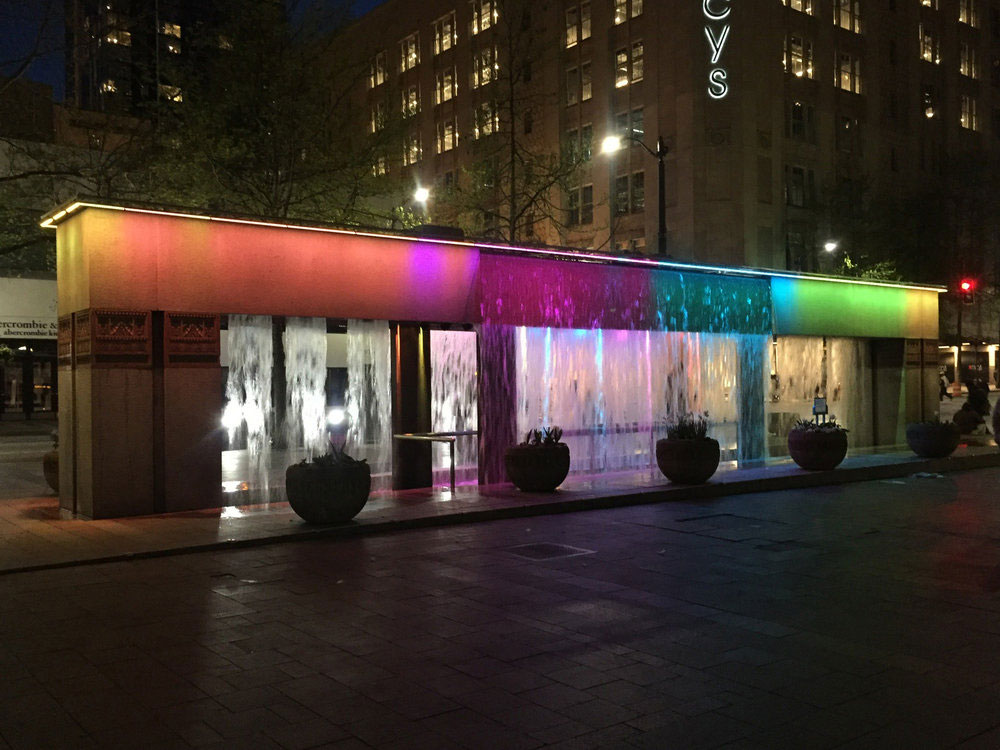 Fountain lighting installation Westlake Park