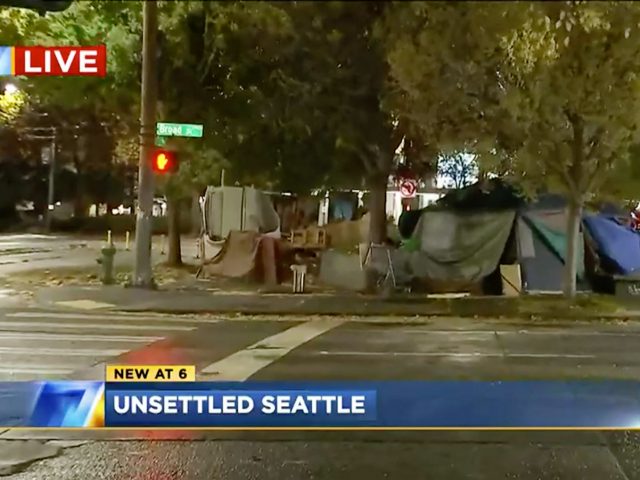 Homeless encampment on KIRO-TV news