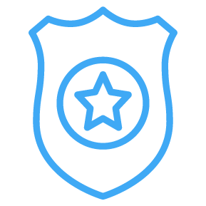 Police badge icon - blue outlines
