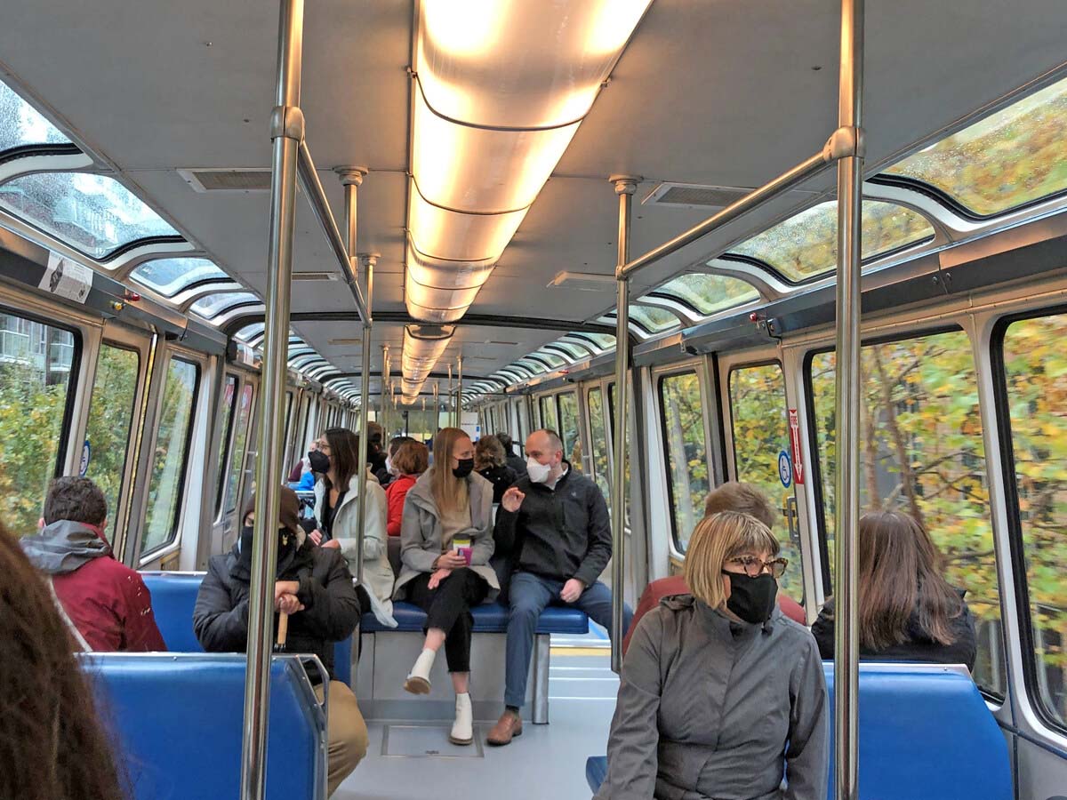 DSA/MID/CS employees riding the Monorail