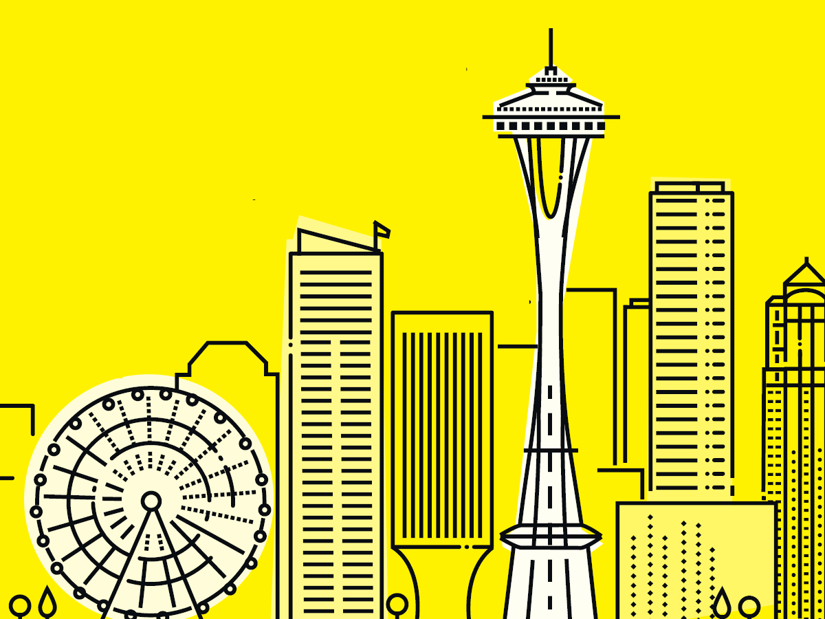 seattle skyline cartoon