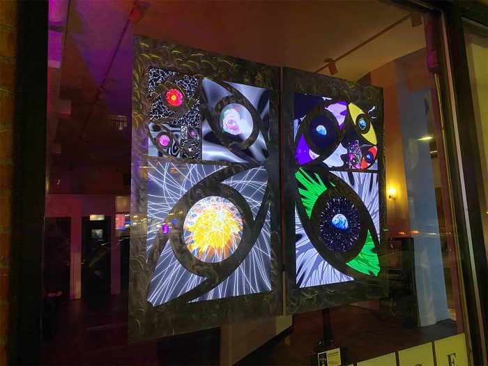 Shine On Seattle: Lunaglow, Energy Lightsculptures, Metal Eyes Lightsculptures and the Lightbox Screens, at 2303 1st Ave.