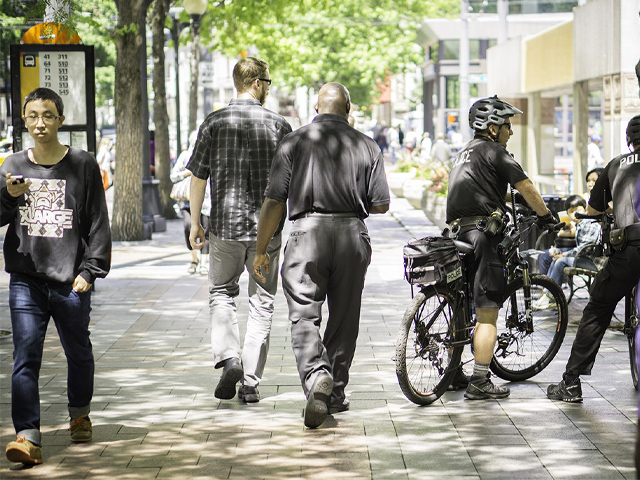 Police officers on bikes