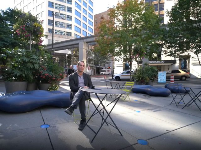 Jon Scholes in McGraw Square
