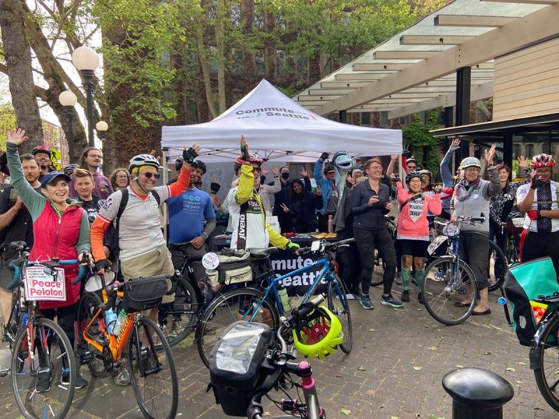 Peace Peloton ride at Occidental Square