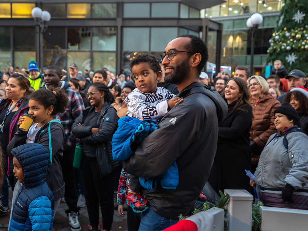 Tree lighting visitors at Westlake Park