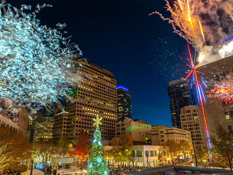 Tree lighting, fireworks and star at Westlake Park