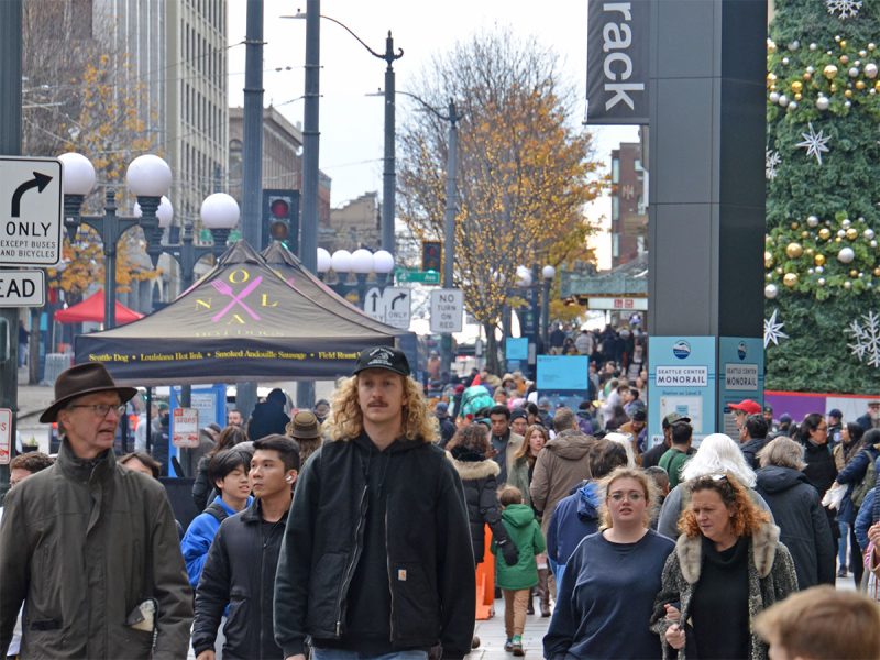 Visitors to downtown's Retail Core neighborhood within the Pike-Pine cooridor