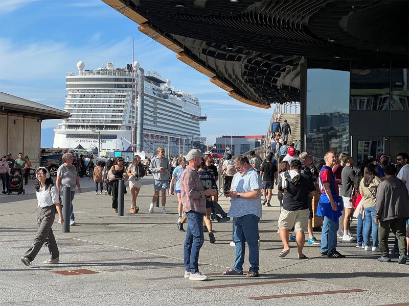 Cruise ship and waterfront