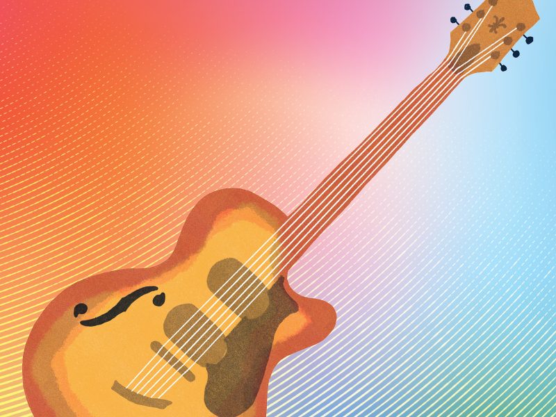 Downtown Summer Sounds - orange guitar on gradient