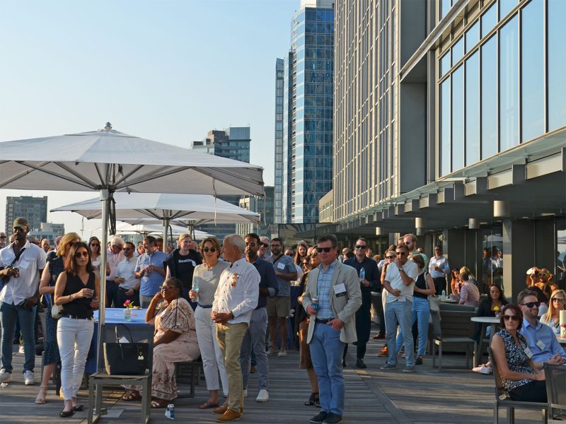 Rooftop member reception