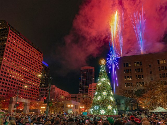 Tree lighting celebration