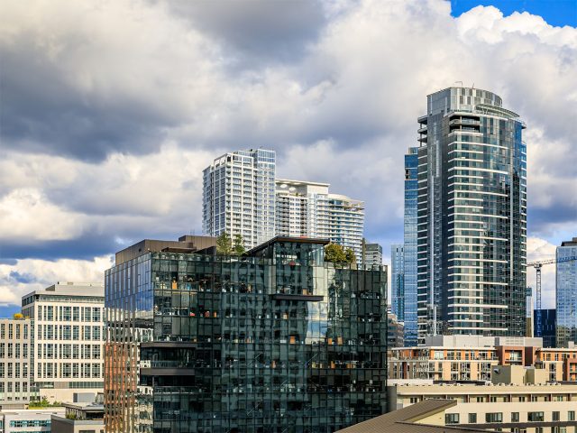 Seattle cityscape: buildings and clouds