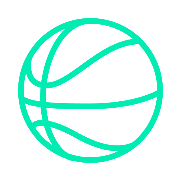 basketball icon in teal