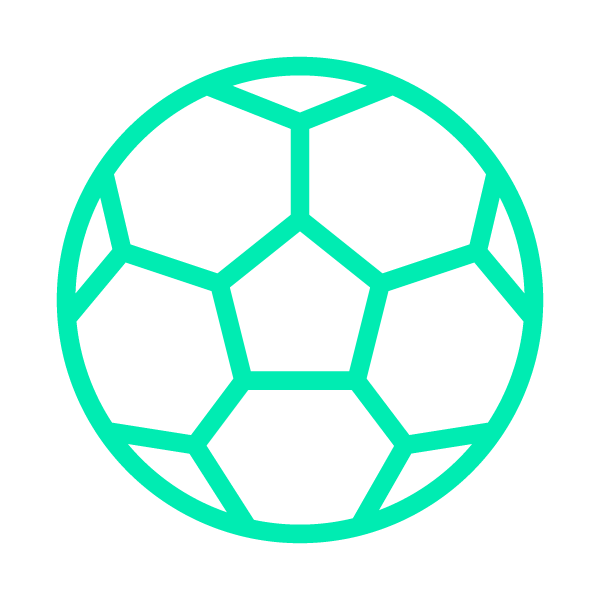 soccer ball teal icon
