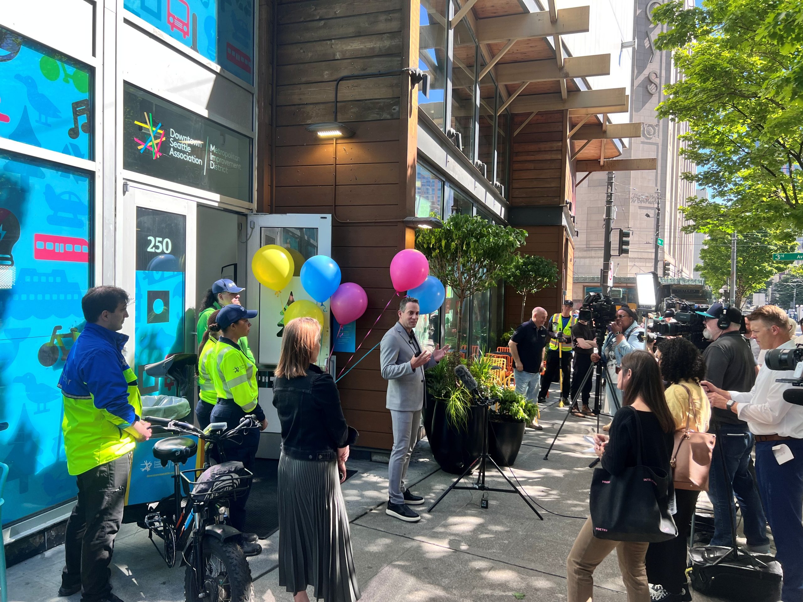Jon Scholes speaks at the opening of the MID Deployment Center at Third Avenue and Pine Street on June 2, 2026.