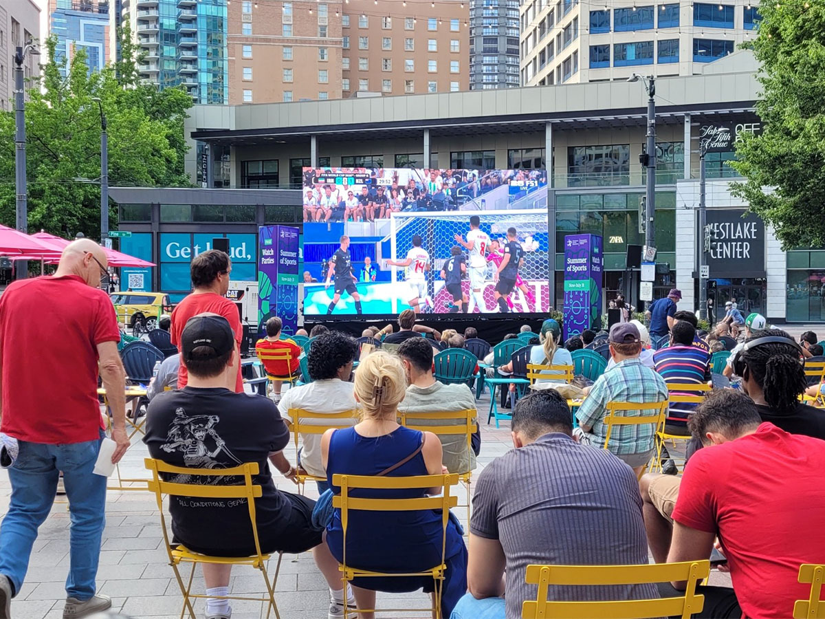 Watch party in Westlake Park