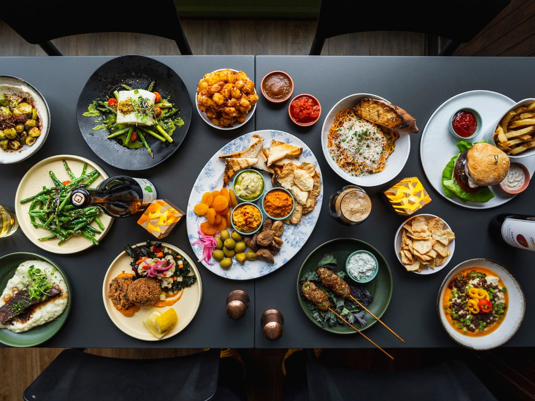 Restaurant week -- table full of food