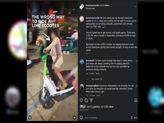 A screenshot of DSA/MID's social media video on Lime safety shows comments.